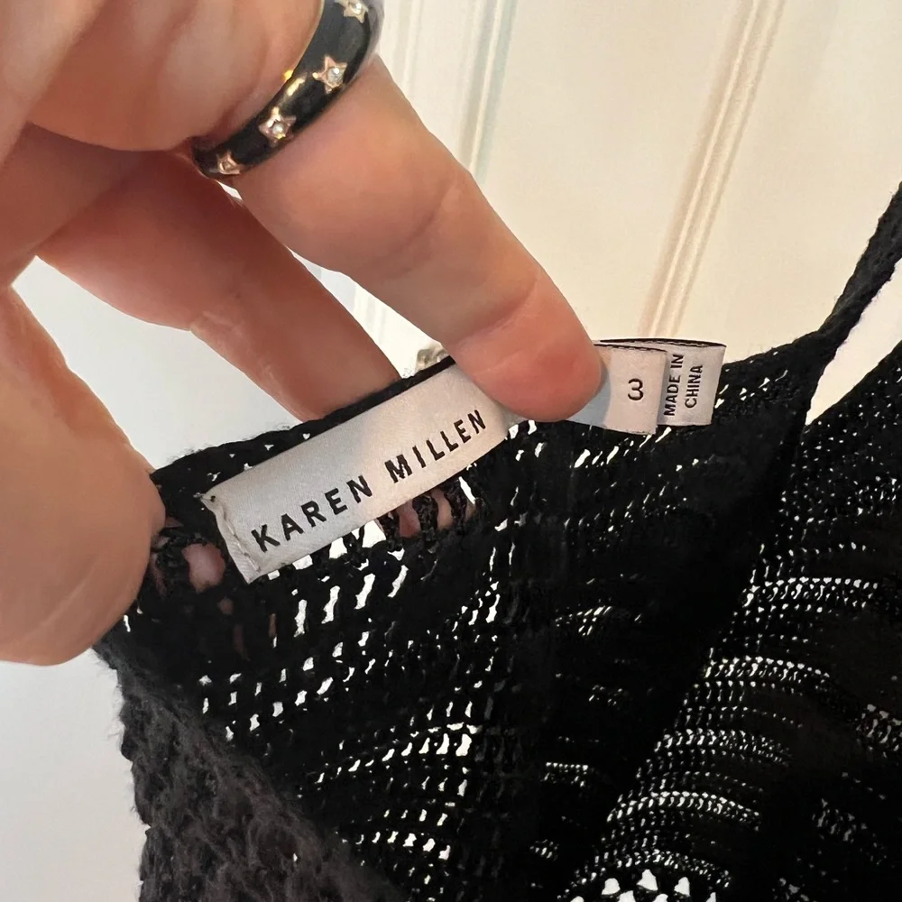 Karen Millen vintage black crochet dress with fringe - Picture 9 of 13